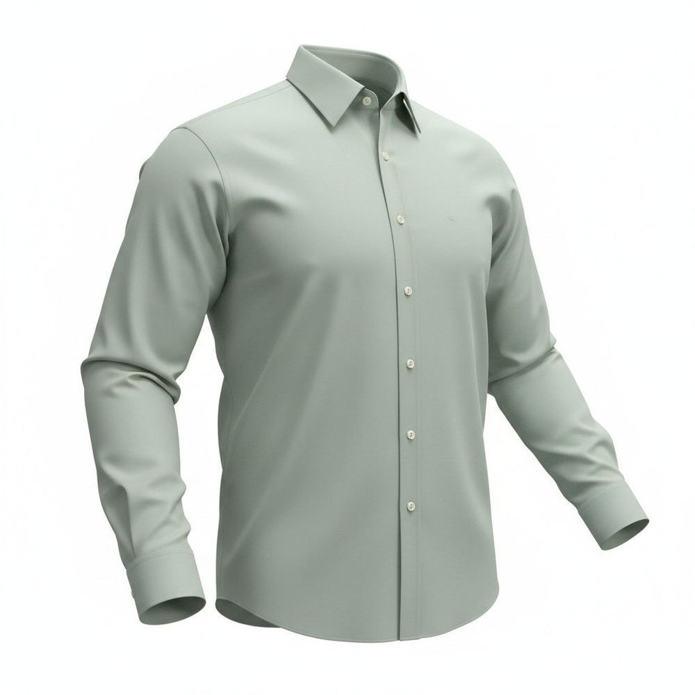 Pierre Cardin Men's Dress Shirt Sage Green Long‎ Sleeve Button Up 18 34/35 XL